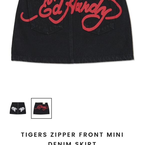 Ed Hardy MINI DENIM SKIRT - Picture 3 of 3